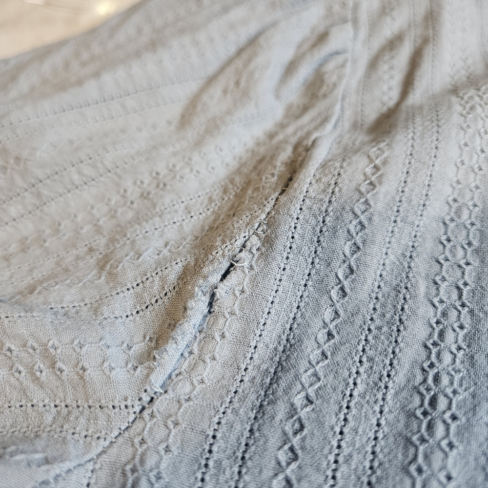 2/$10 Knox Rose Cottagecore Pale Blue Textured Button-Front Dress - Picture 7 of 8